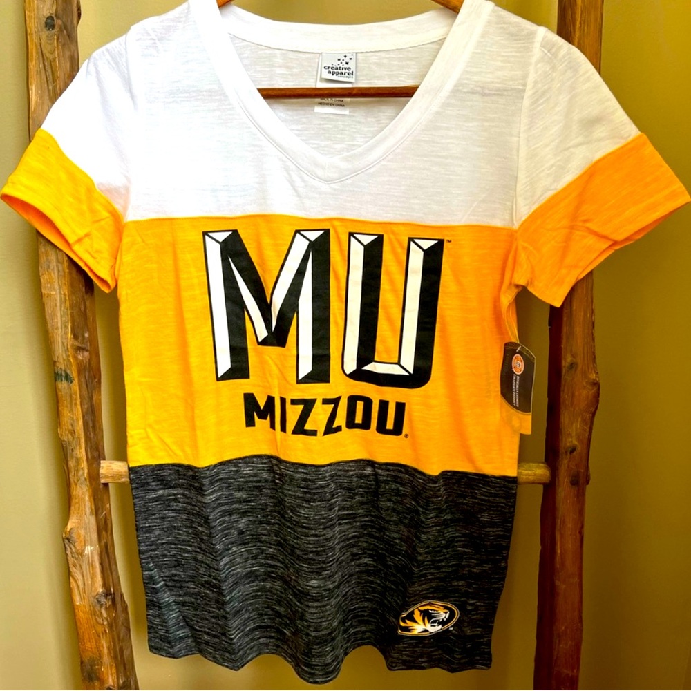 Missouri University Tigers 💛 Ladies Fitted Crew Neck T-Shirt Mizzou
